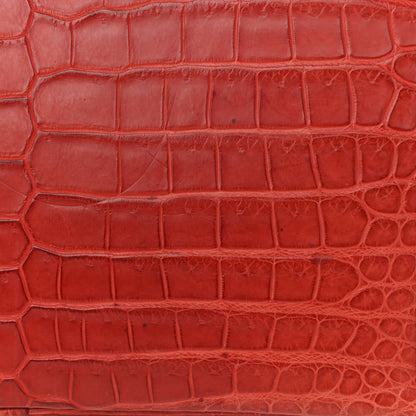 Hermes Matte Porosus Crocodile Birkin 30 Rouge H 17 of 17