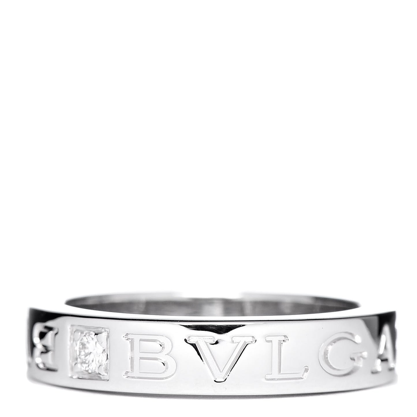 18K White Gold Diamond B.Zero1 Essential Band Ring 50 5.5