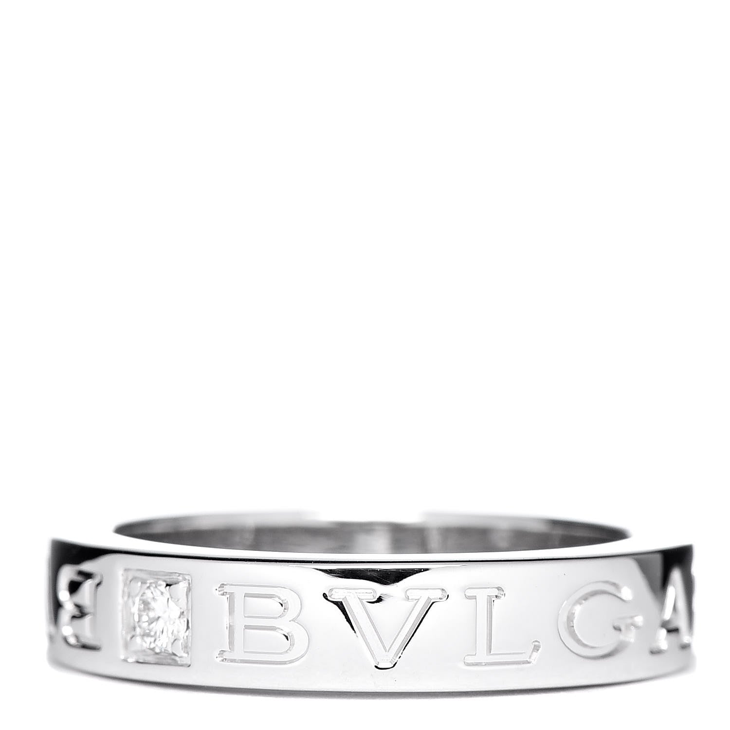 Bulgari 18K White Gold Diamond B.Zero1 Essential Band Ring 50 5.5 3 of 5
