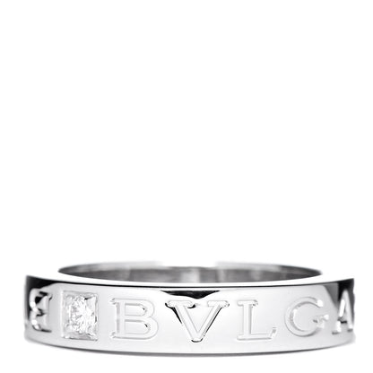 Bulgari 18K White Gold Diamond B.Zero1 Essential Band Ring 50 5.5 3 of 5