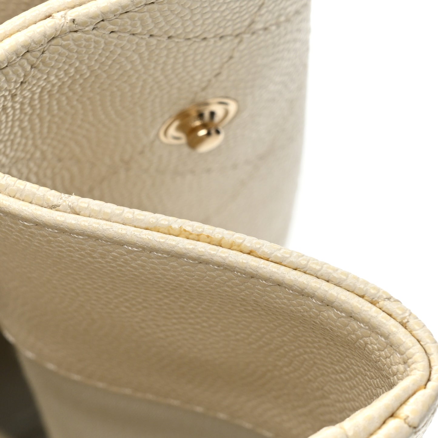 Caviar Quilted Large Classic Shopping Tote White