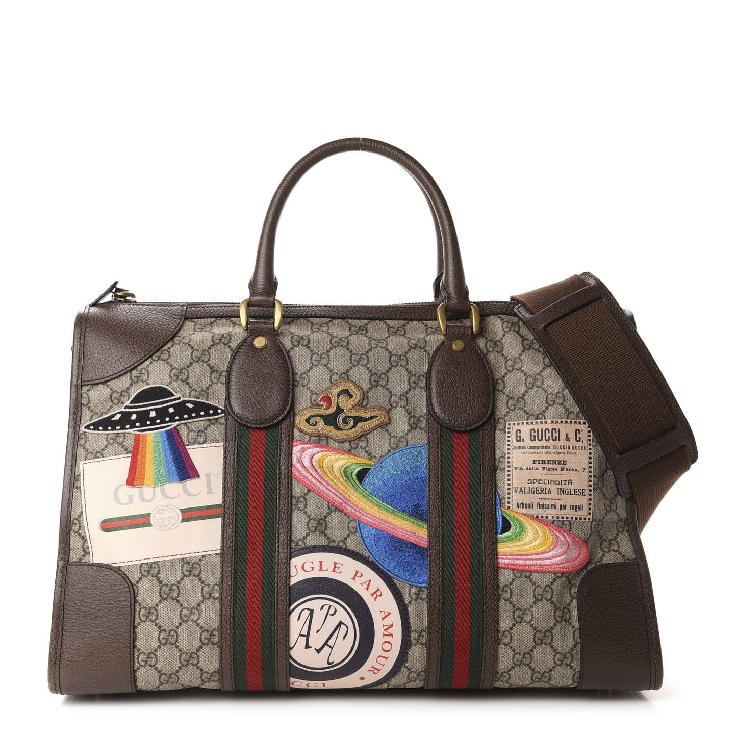 Soft GG Supreme Monogram Courrier Medium Duffle Bag Beige New Acero Multicolor