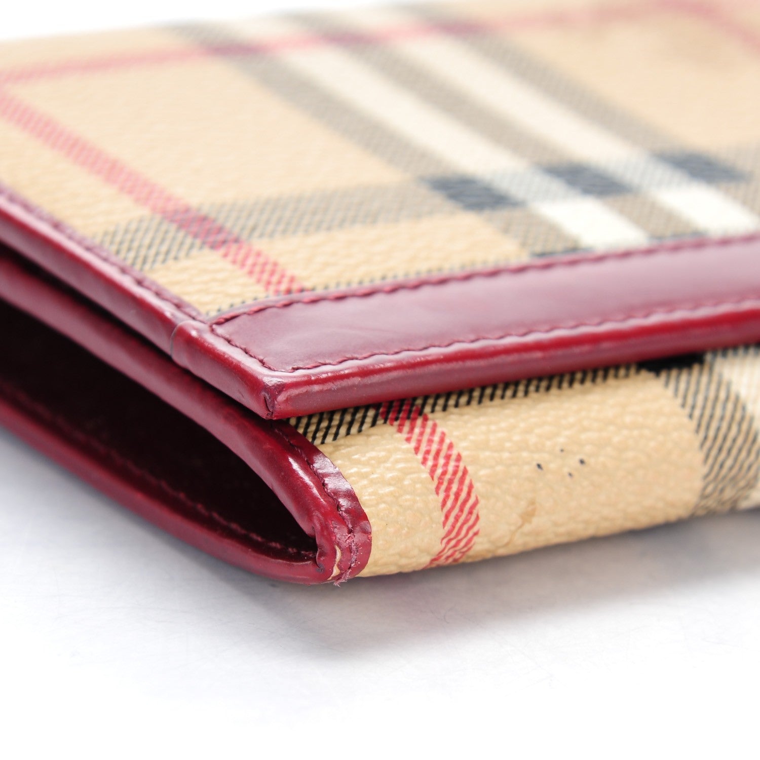 Burberry Haymarket Check Continental Wallet Red 7 of 8