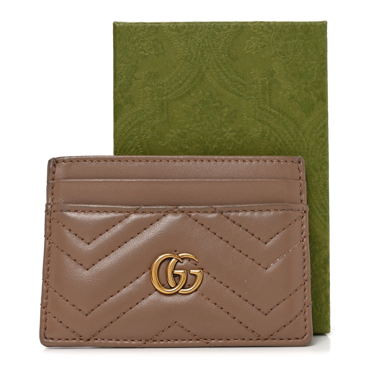 Gucci Calfskin Matelasse GG Marmont Card Holder Porcelain Rose 9 of 9