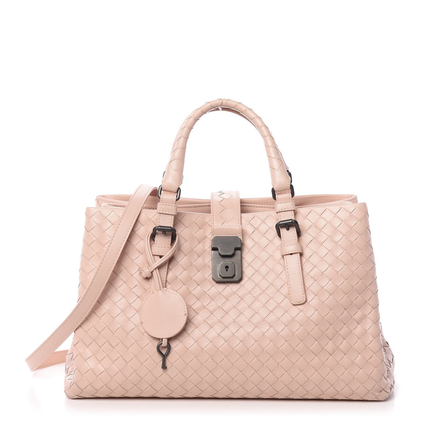 Light Calf Intrecciato Small Roma Flamingo