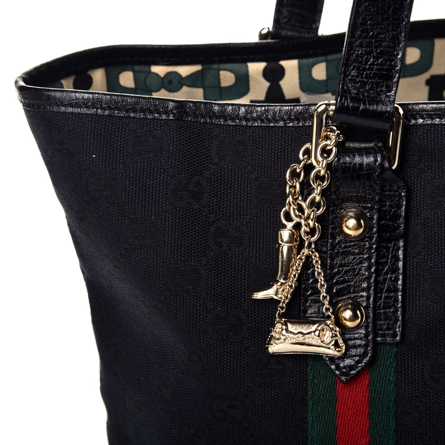 Gucci Monogram Medium Jolicoeur Tote Black 17 of 17