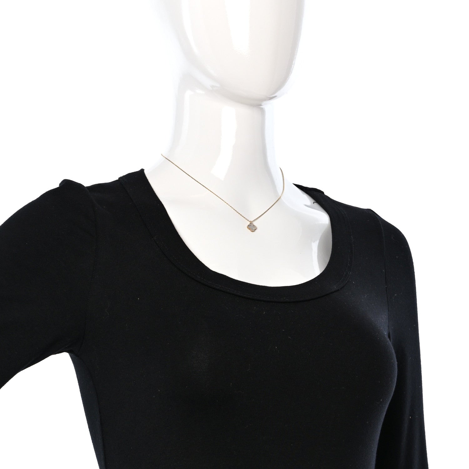 Van Cleef & Arpels 18K Yellow Gold Mother of Pearl Sweet Alhambra Pendant Necklace 2 of 5