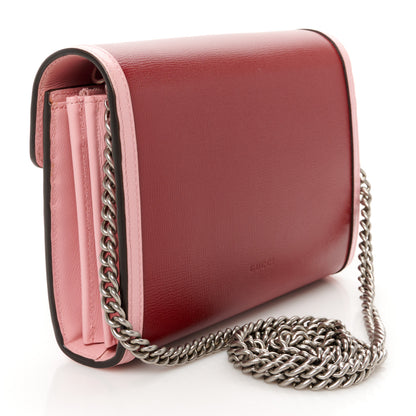 Gucci Azalea Calfskin Enamel Mini Dionysus Chain Wallet New Cherry Red Wild Rose Off White 3 of 10