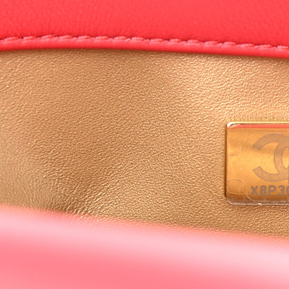 Chanel Lambskin Quilted Mini Rectangular Pearl Crush Flap Red 7 of 11