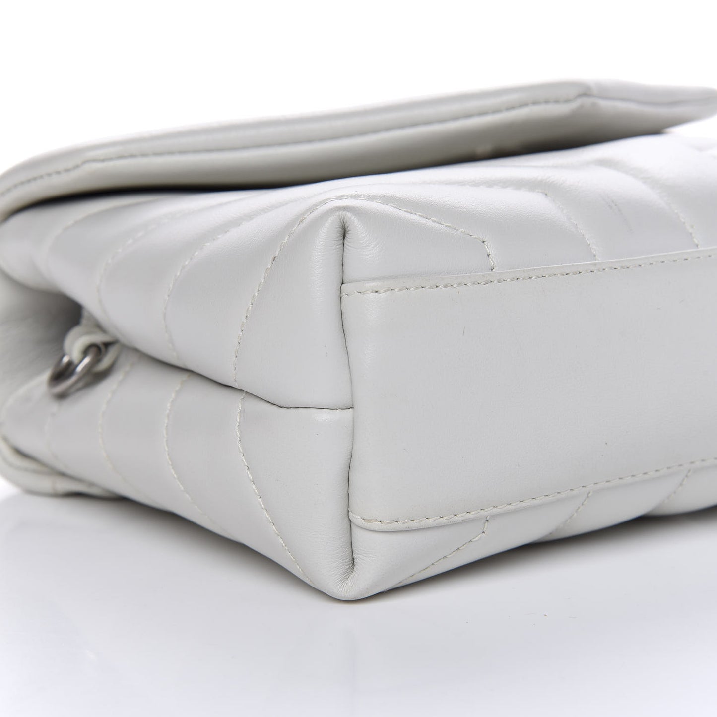 Calfskin Y Quilted Monogram Toy Loulou Chain Satchel Ivory