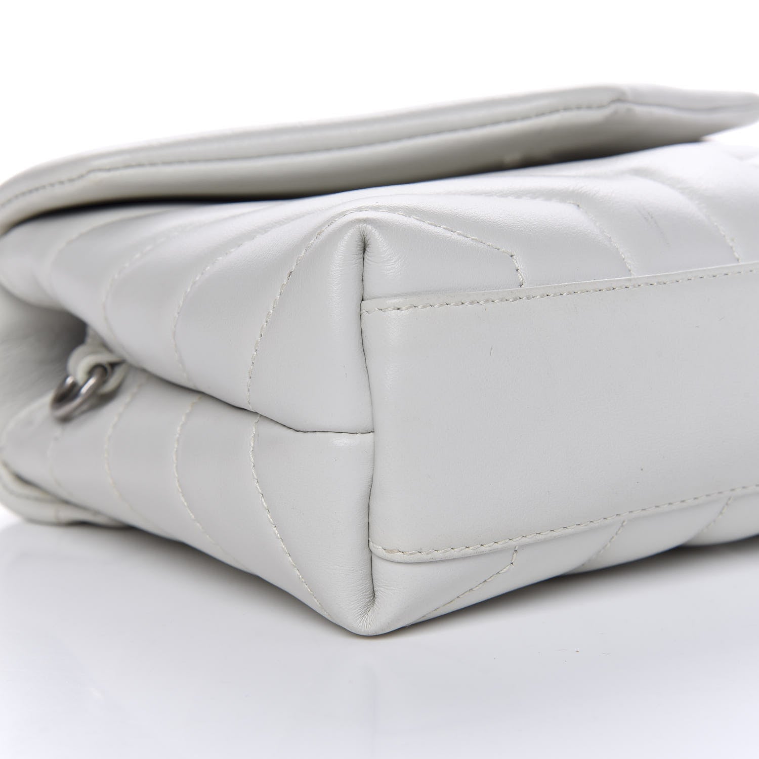 Saint Laurent Calfskin Y Quilted Monogram Toy Loulou Chain Satchel Ivory 7 of 9