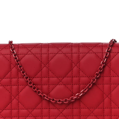 Christian Dior Ultra Matte Calfskin Cannage Lady Dior Clutch Cerise 9 of 17