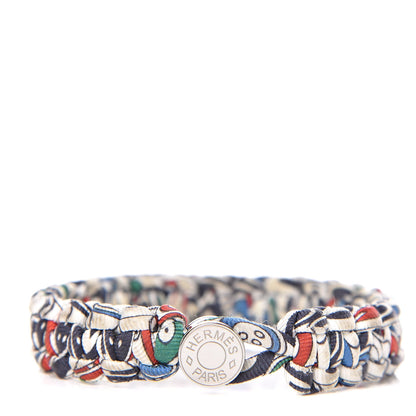 Hermes Silk Twill Kid Bracelet White Multicolor 1 of 5