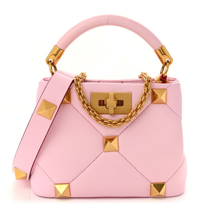 Valentino Garavani Nappa Mini Roman Stud The Handle Bag Pink Borealis 1 of 9