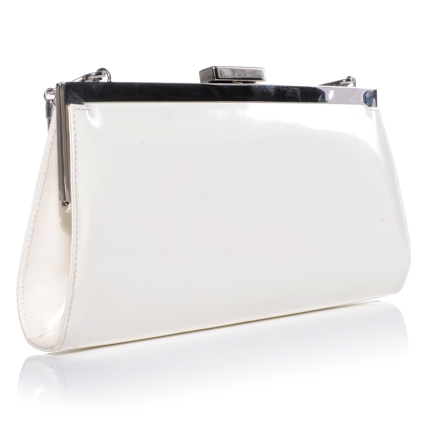 Patent Small Clutch Bag White