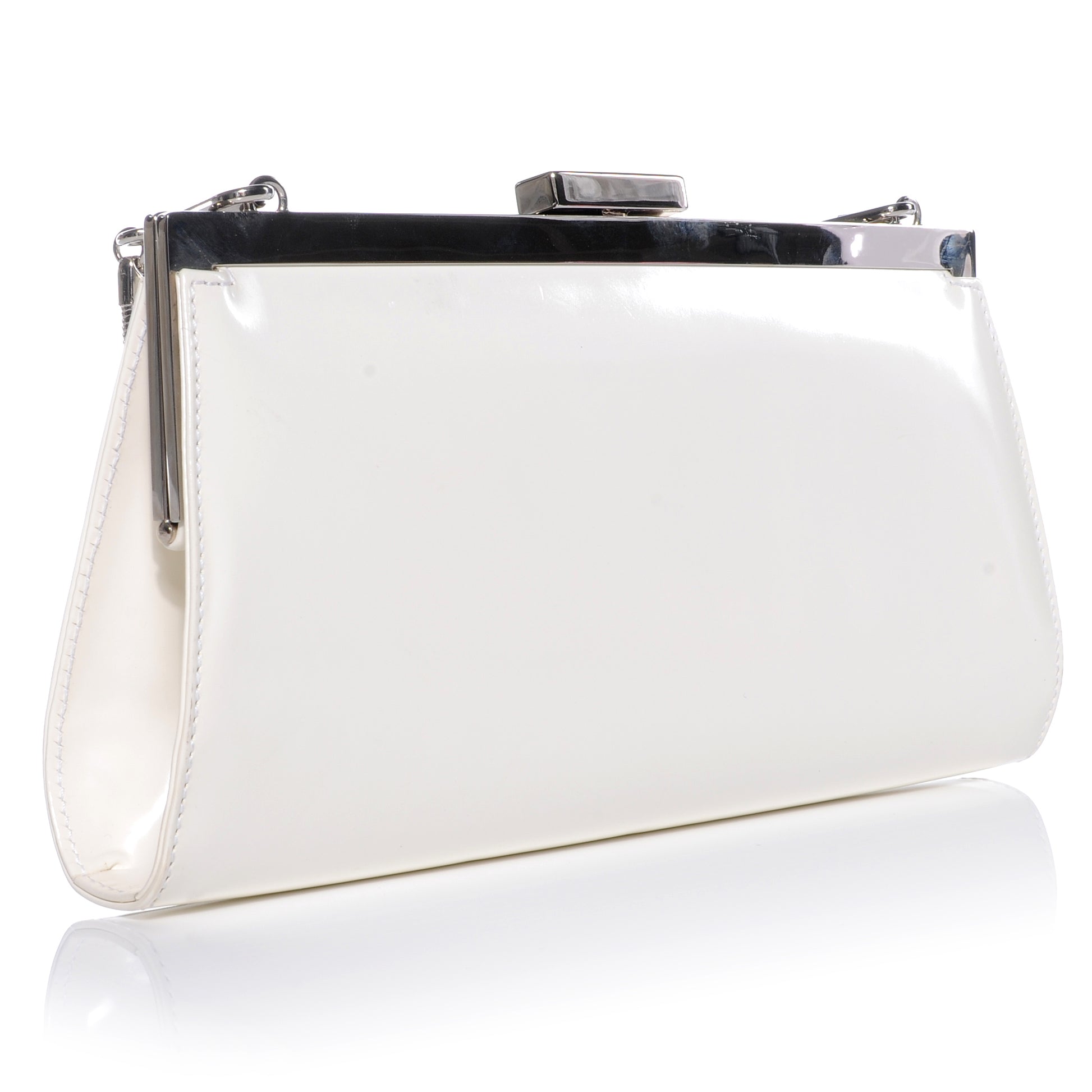Gucci Patent Small Clutch Bag White 3 of 7