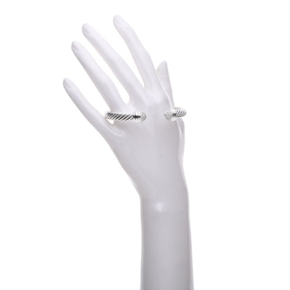 David Yurman Sterling Silver Diamond 7mm Cable Classics Bracelet 2 of 4