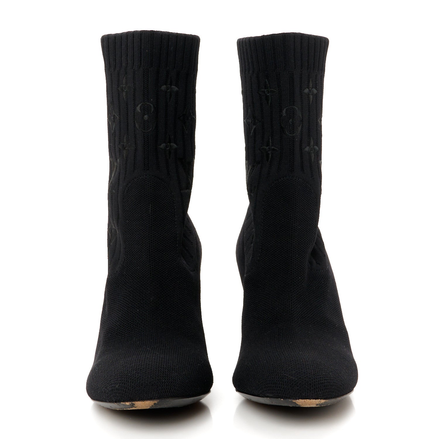Louis Vuitton Monogram Stretch Fabric Silhouette Ankle Boots 36 Black 3 of 8