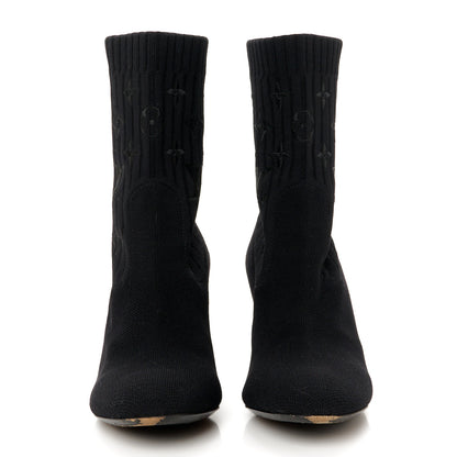 Louis Vuitton Monogram Stretch Fabric Silhouette Ankle Boots 36 Black 3 of 8