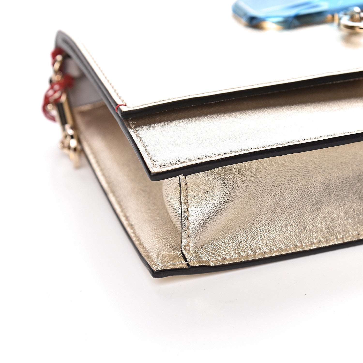 Valentino Garavani Metallic Nappa Small VCase Bag Platinum 7 of 9