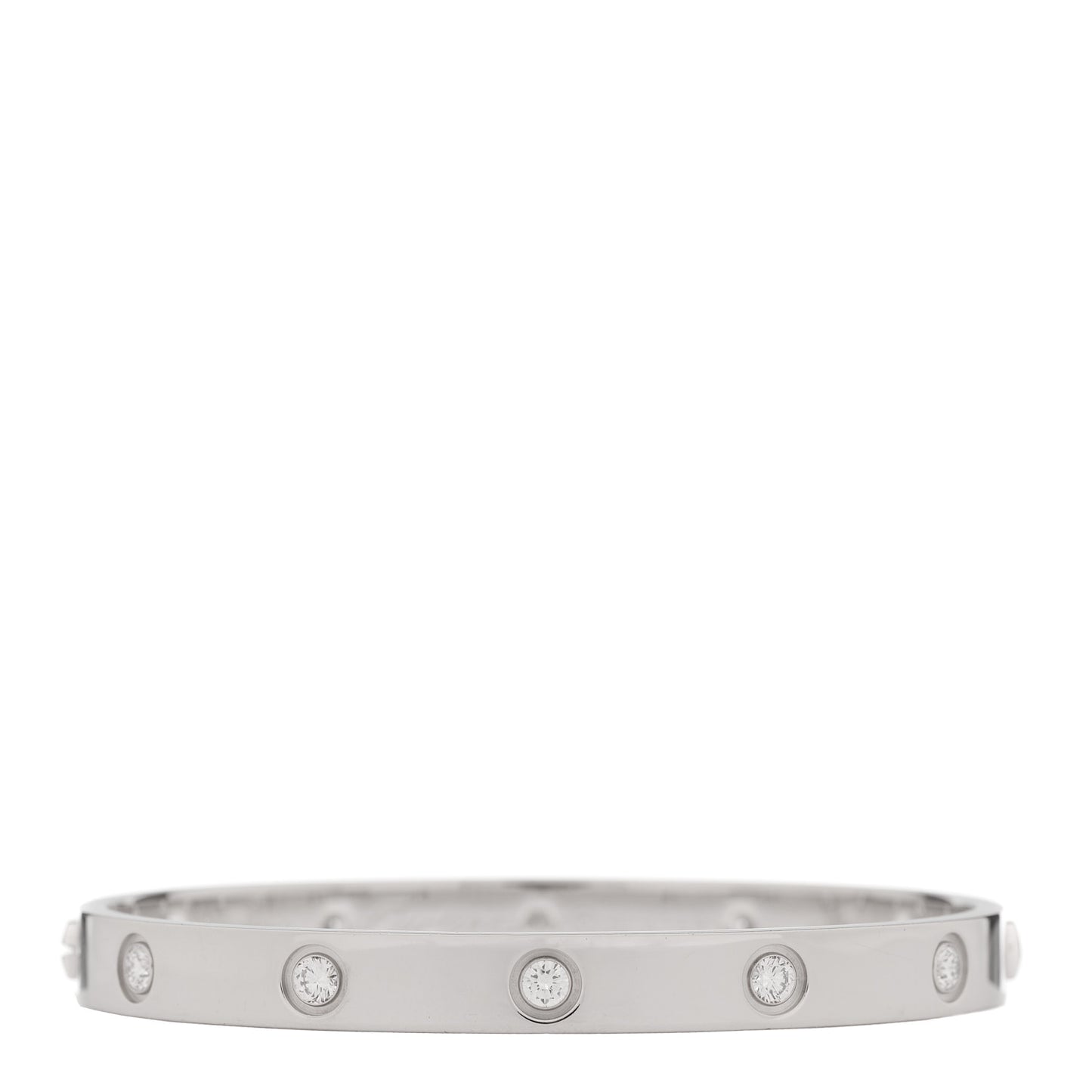 18K White Gold 10 Diamond LOVE Bracelet 17