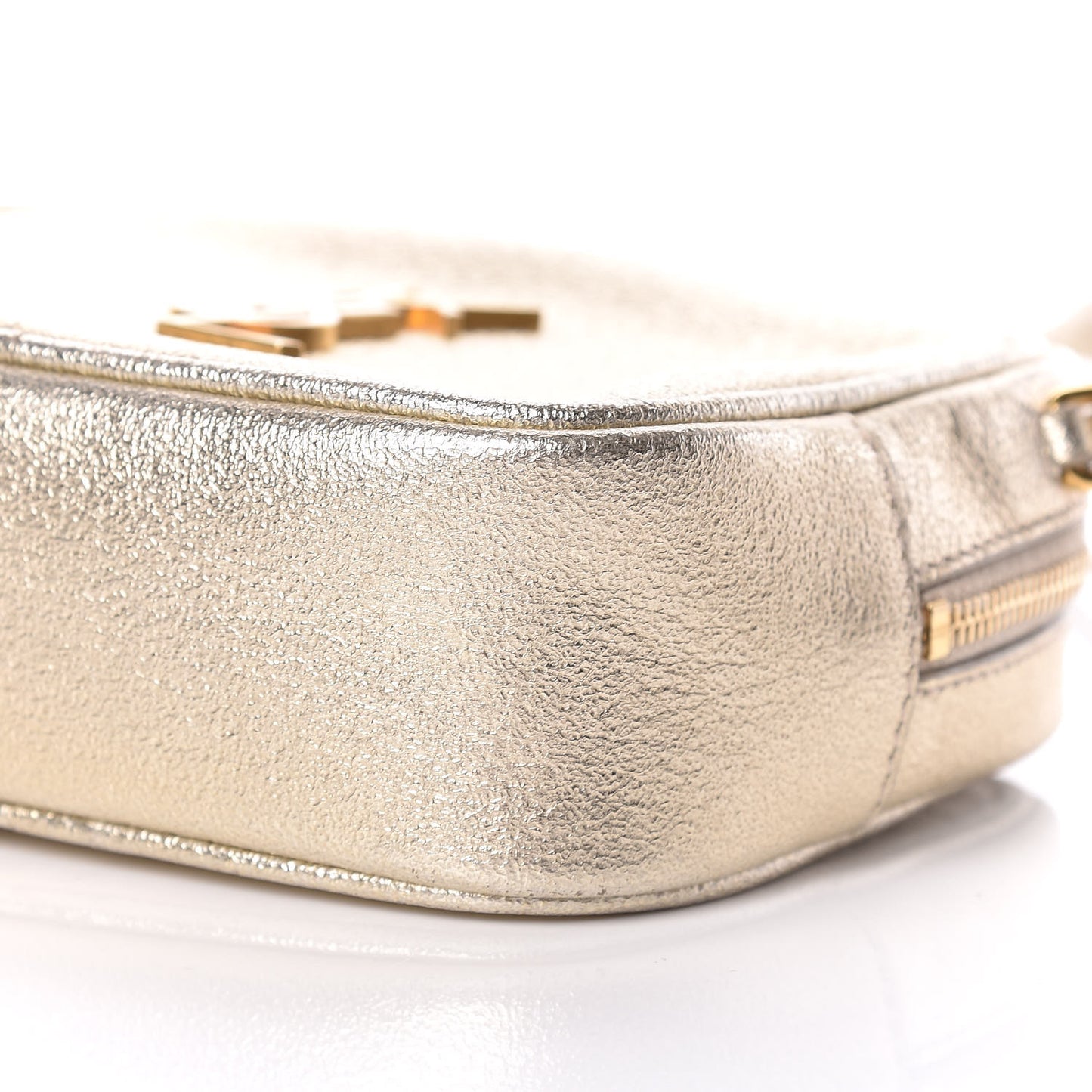 Metallic Calfskin Monogram Blogger Bag Gold