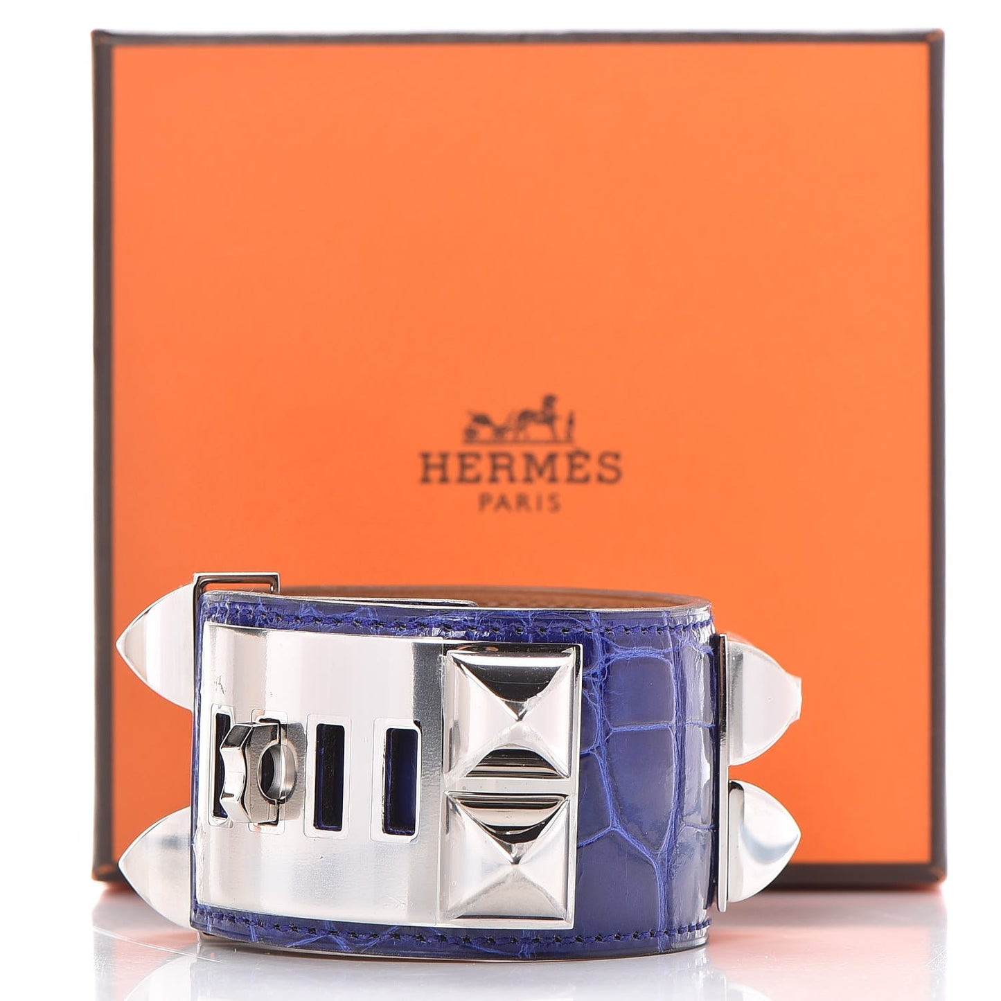 Shiny Alligator Collier De Chien CDC Bracelet S Bleu Electrique