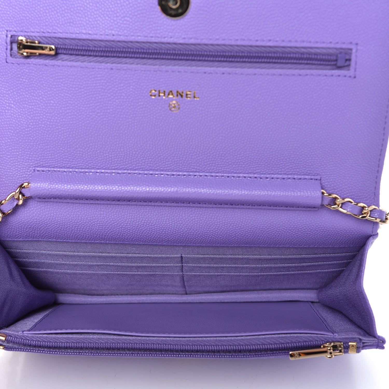 Chanel Caviar Quilted Wallet On Chain WOC Purple 5 of 11