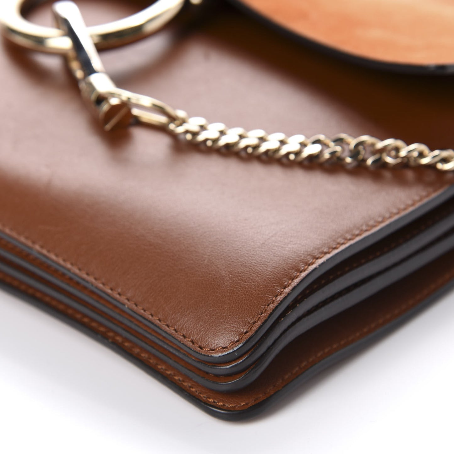 Suede Calfskin Medium Faye Shoulder Bag Tobacco