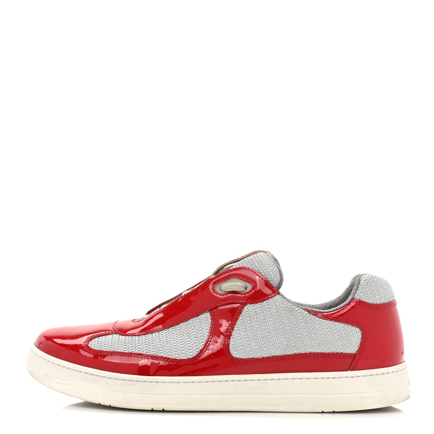 Prada Vitello Rubber Bike Mens America's Cup Sneakers 10.5 Rubino Argento 1 of 9