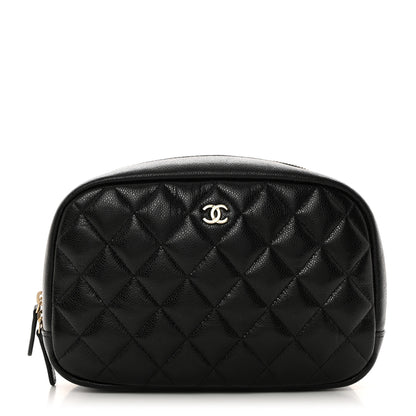 Chanel Caviar Quilted Medium Curvy Pouch Cosmetic Case Black 1 of 8