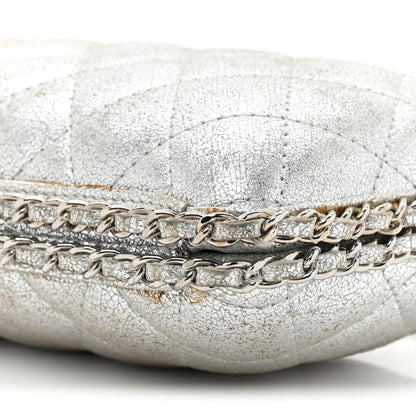 Chanel Metallic Lambskin Small Chain Around Clutch Silver 9 of 18