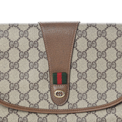 Gucci Coated Canvas Monogram Web Clutch Brown 9 of 11