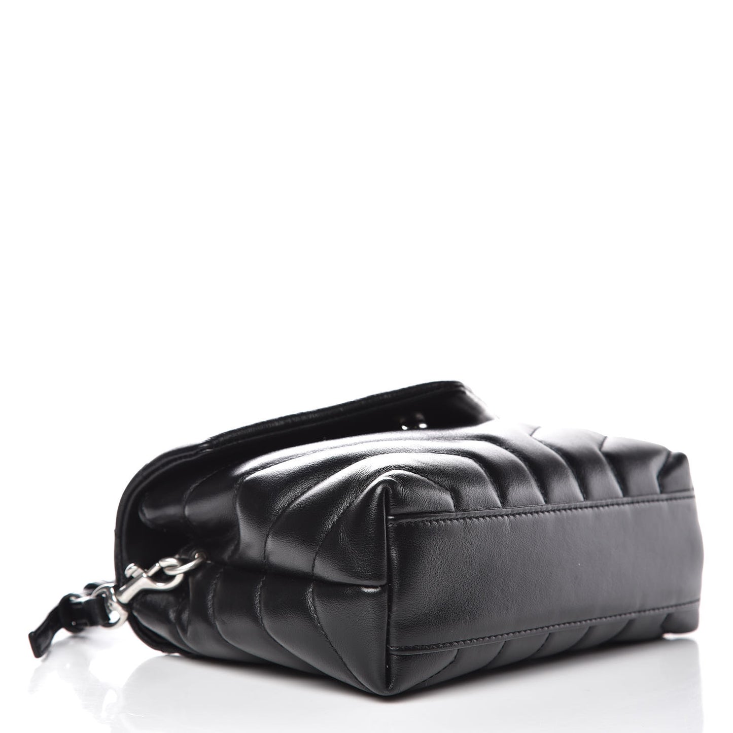 Calfskin Y Quilted Monogram Toy Loulou Crossbody Bag Black