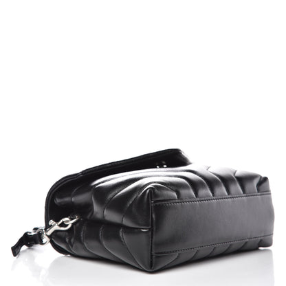 Saint Laurent Calfskin Y Quilted Monogram Toy Loulou Crossbody Bag Black 4 of 11