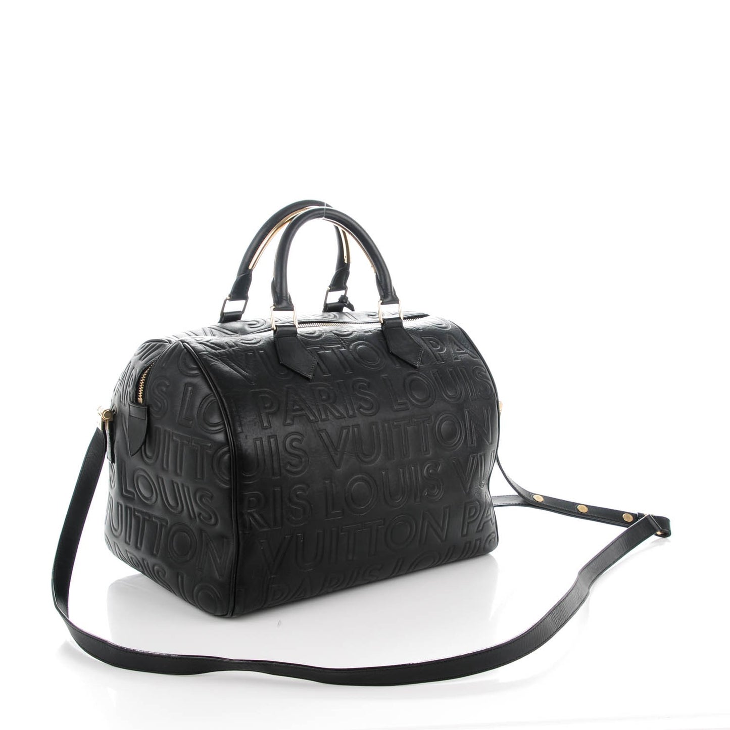 Calfskin Embossed Speedy Cube 30 Black