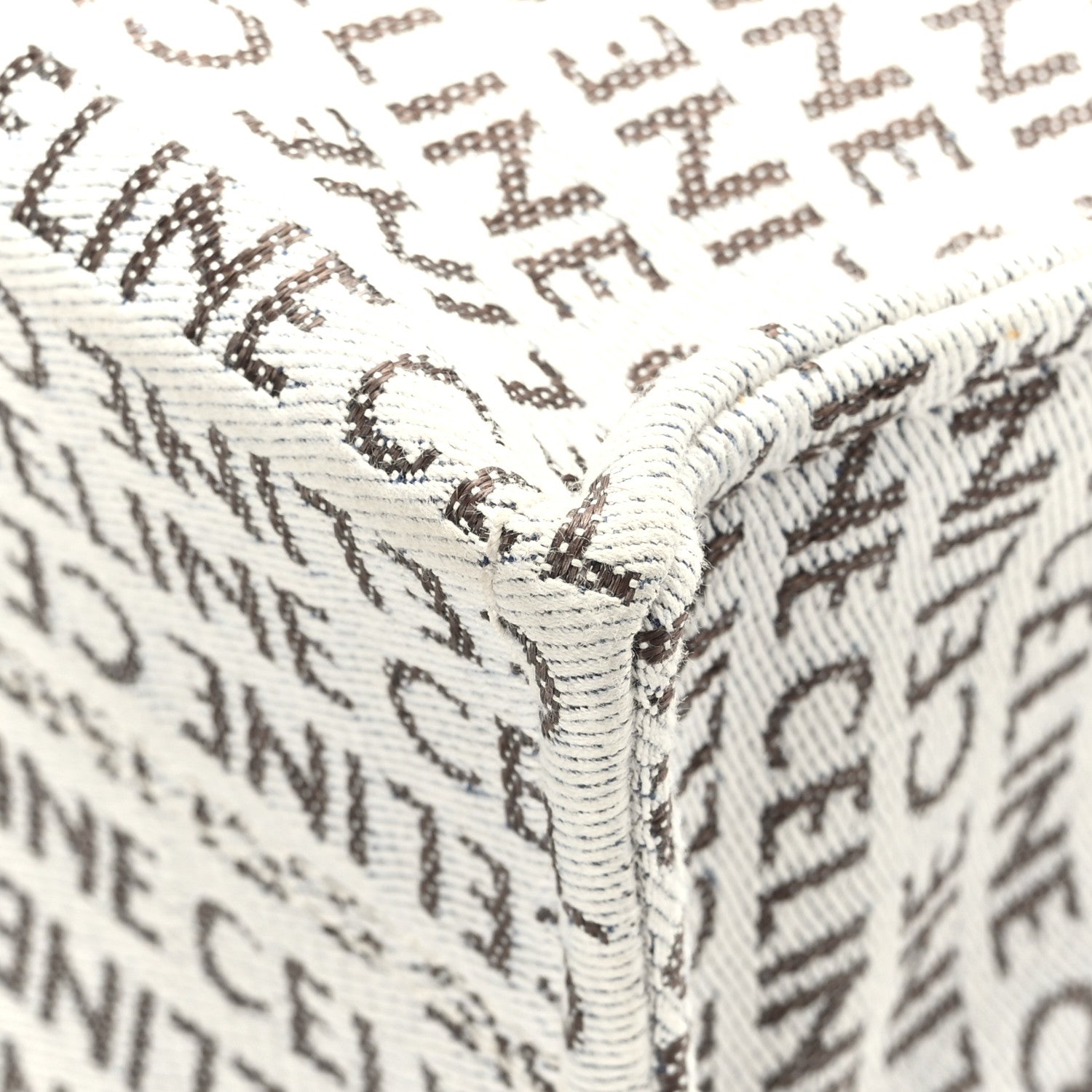 Celine Canvas Calfskin All Over Print Small Cabas Thais White Tan 10 of 10