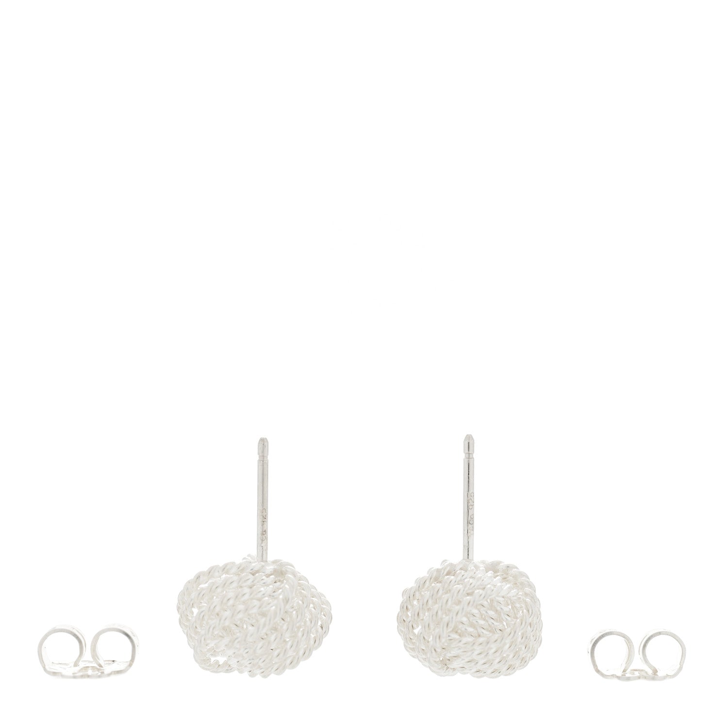 Tiffany Sterling Silver Twist Knot Earrings 3 of 4