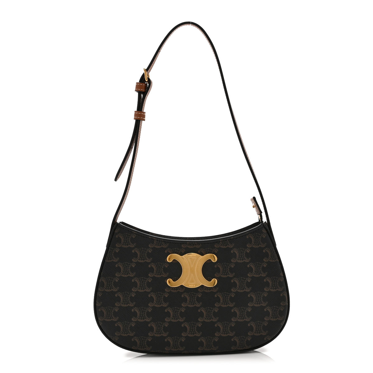 Triomphe Canvas Calfskin Medium Tilly Triomphe Shoulder Bag Tan