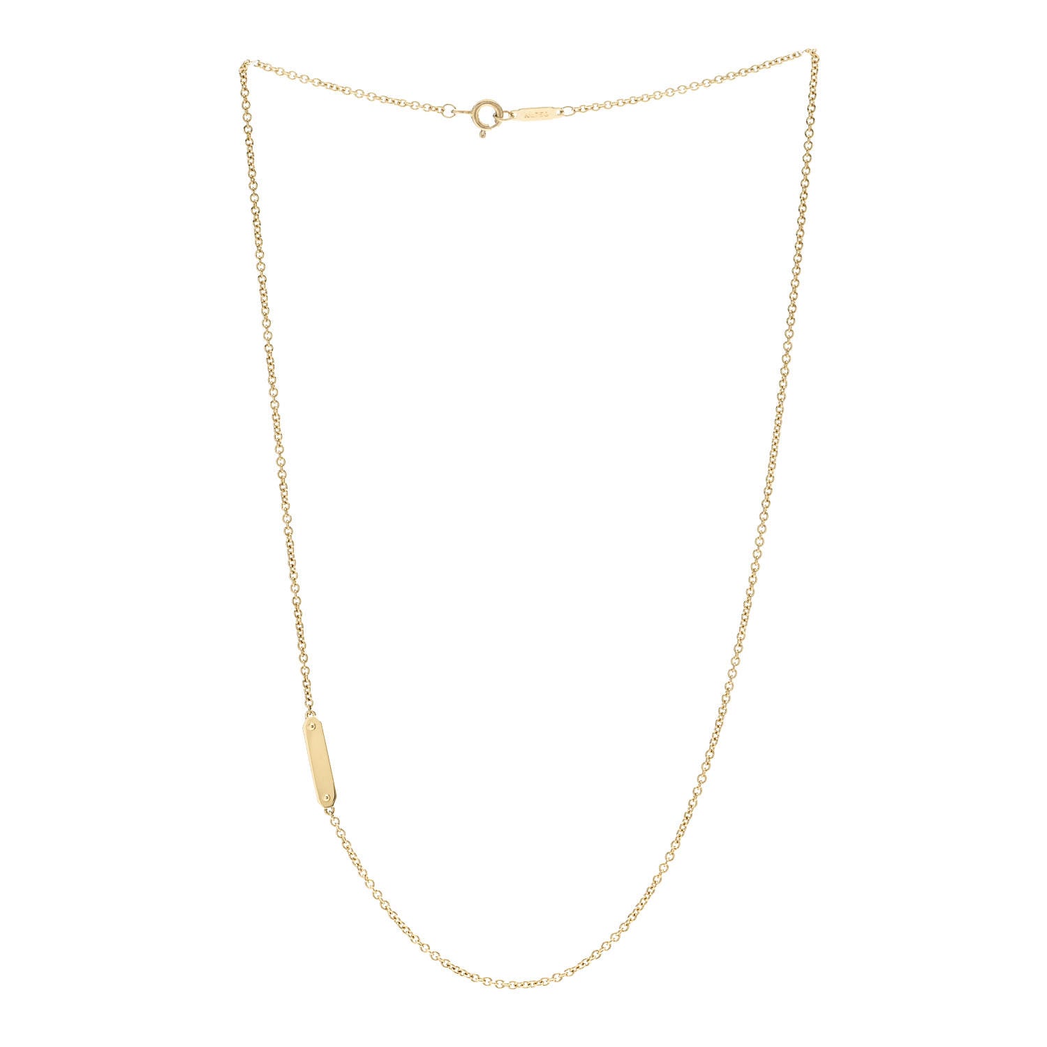 Tiffany 18K Yellow Gold Tag Chain Necklace 3 of 5