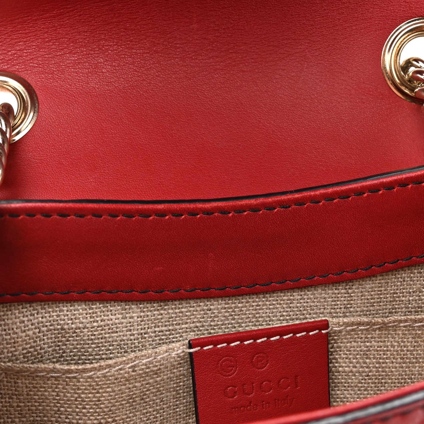 Soft Microguccissima Mini Emily Chain Shoulder Bag Rosso