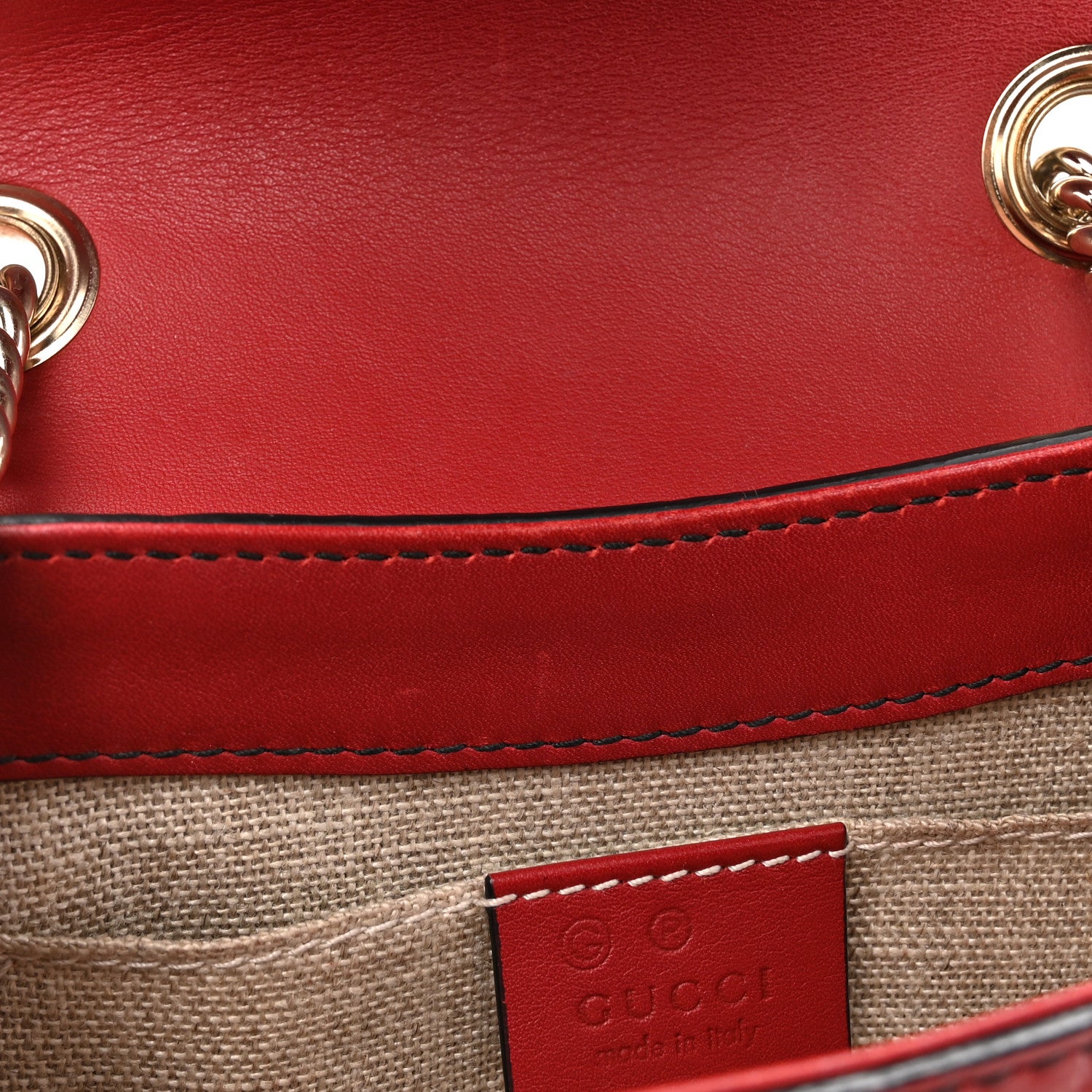 Gucci Soft Microguccissima Mini Emily Chain Shoulder Bag Rosso 11 of 17