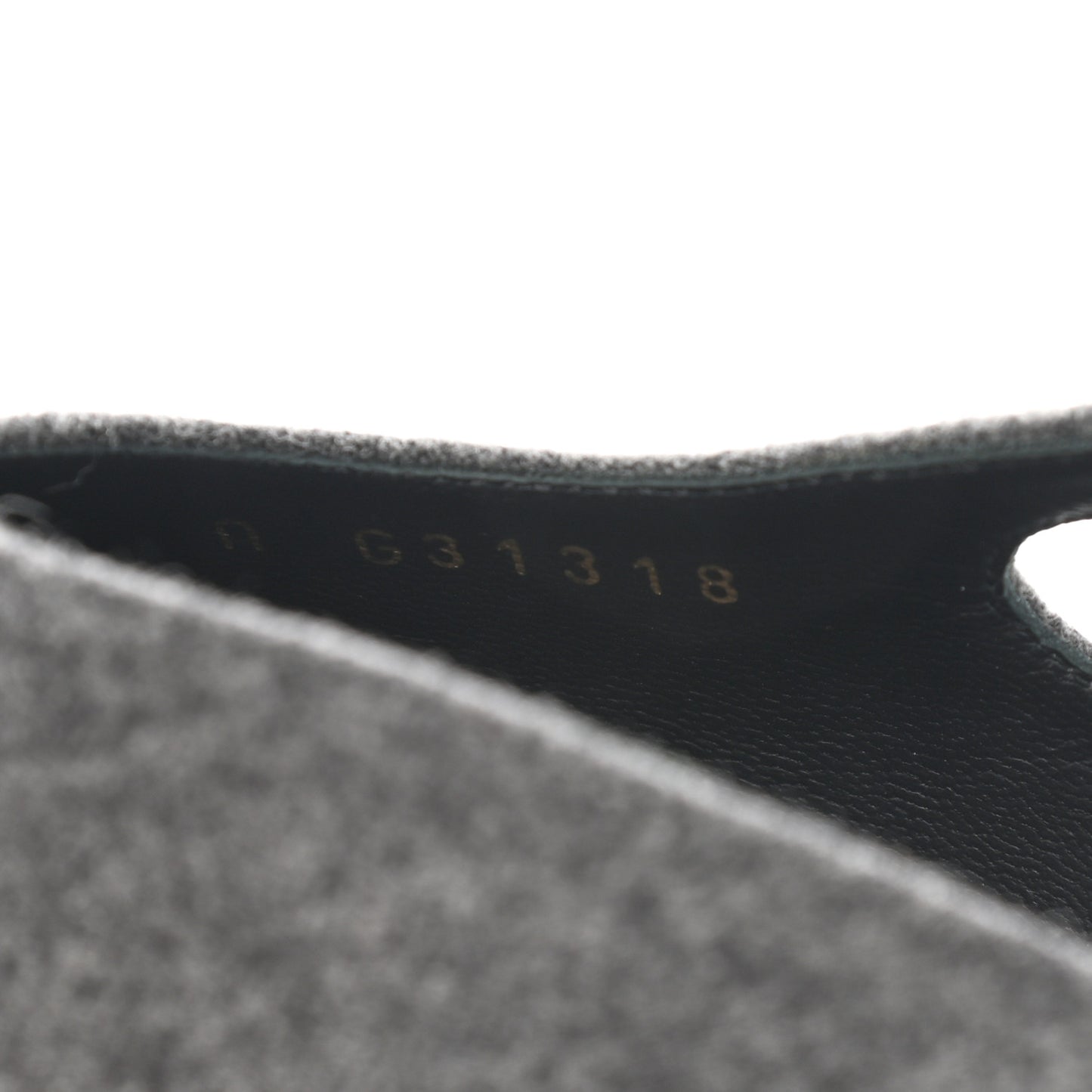 Wool Velvet Cap Toe CC Slingback Pumps 37.5 Black Grey