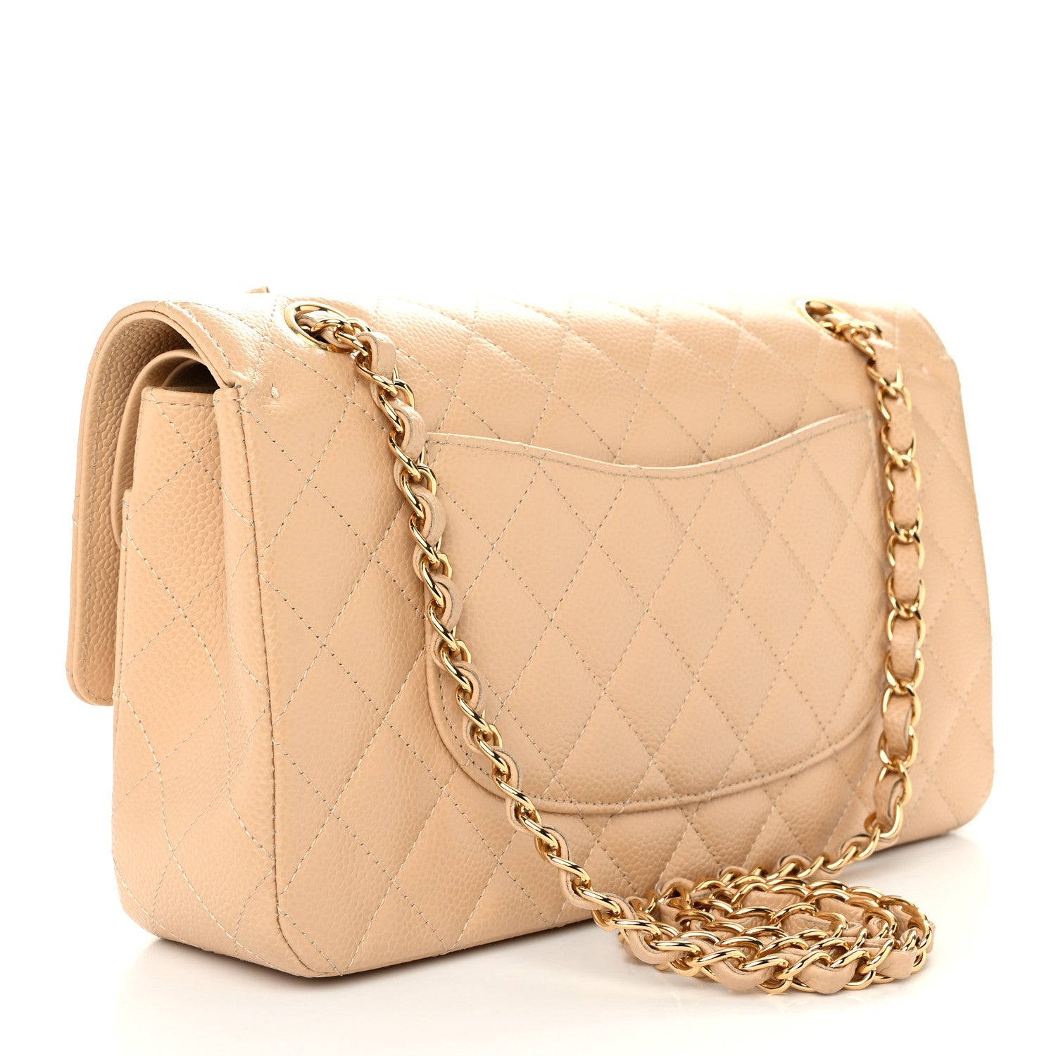 Chanel Caviar Quilted Medium Double Flap Beige 3 of 11