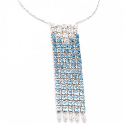 Bulgari BVLGARI 18k Lucea Diamond Blue Topaz Gradient Waterfall Necklace 1 of 6