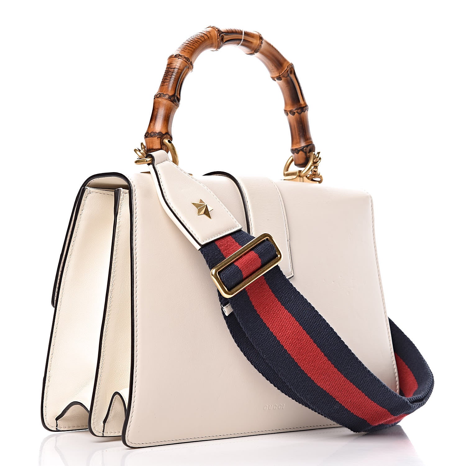 Gucci Calfskin Bamboo Web Medium Dionysus Top Handle Bag White Blue Hibiscus Red 3 of 12