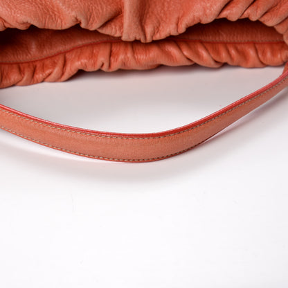 Prada Cervo Deerskin Pleats Tote Corallo 18 of 18