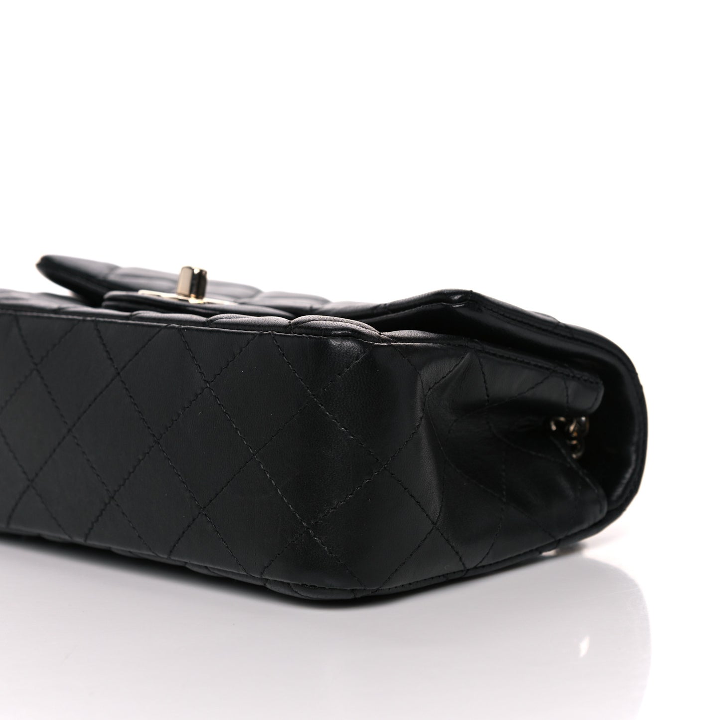 Lambskin Quilted Mini Rectangular Flap Black
