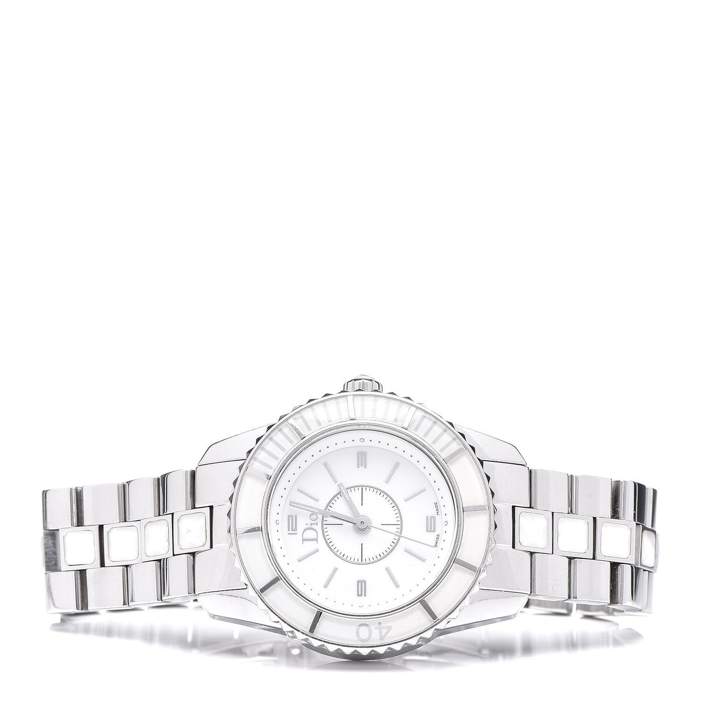 Stainless Steel Sapphire 29mm Christal Quartz Watch White
