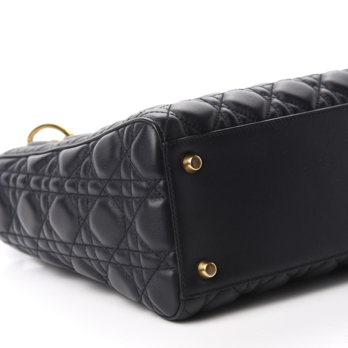 Lambskin Cannage Medium Lady Dior Navy Blue